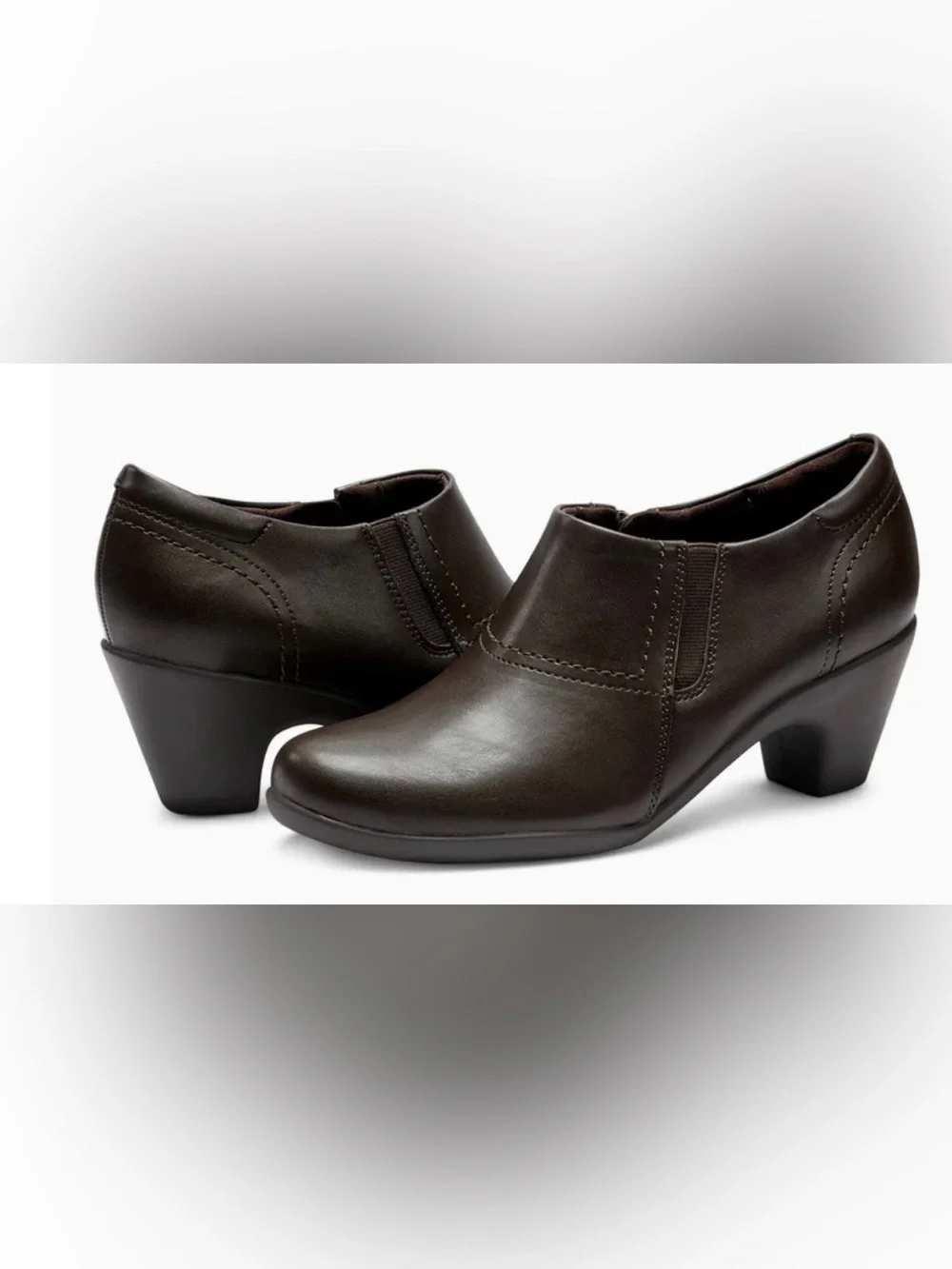 Easy Spirit Women's Caine Brown Slip-On round toe ankle shooties